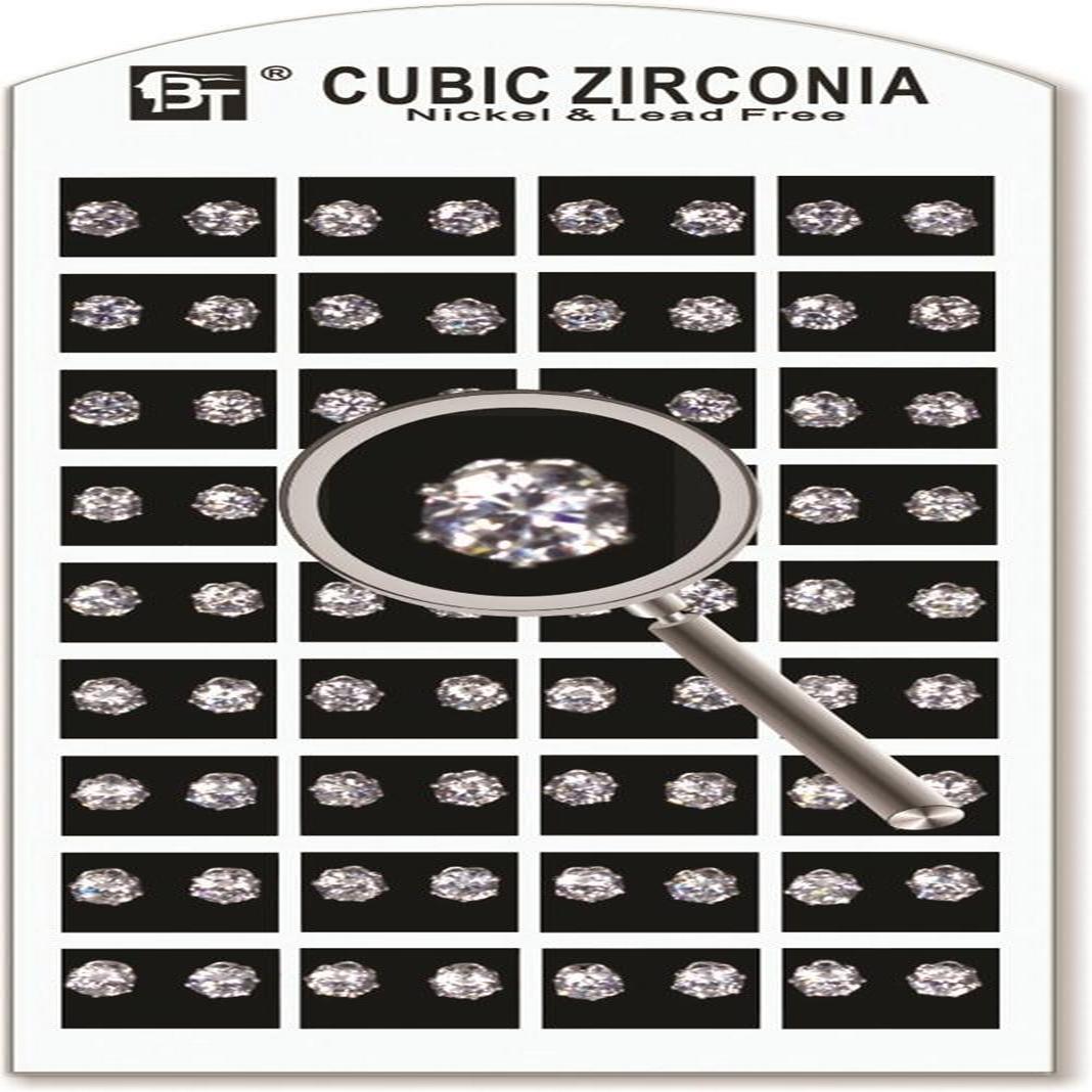 1Pack Cubic Zirconia White 6 Mm 36 Pairs Pair $0.70