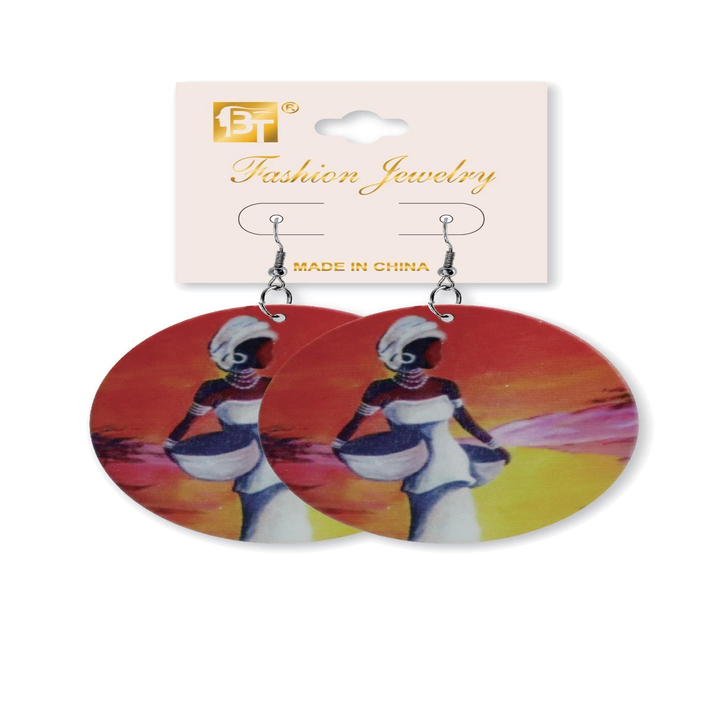 African Fashion Hook Earrings 60Mmx60Mm
