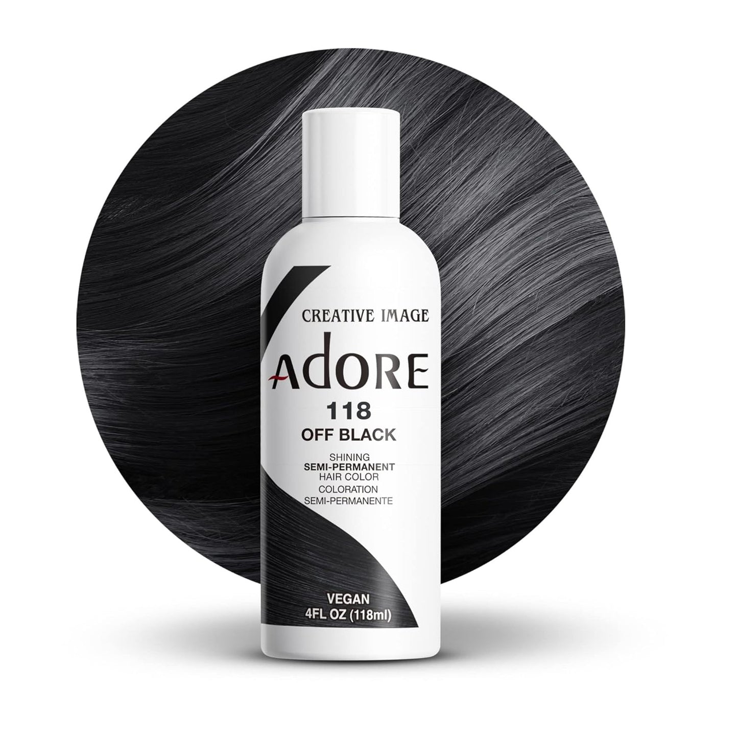 Adore Semi Permanent Hair Color,Off Black,118