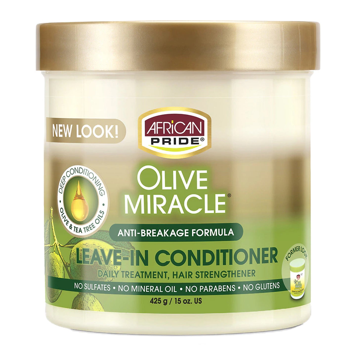 African Pride Olive Miracle Leave In Conditioner, 15 Oz.