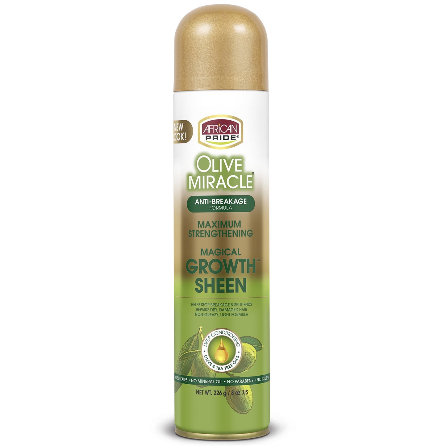 African Pride Olive Miracle Growth Sheen, 8 Oz.