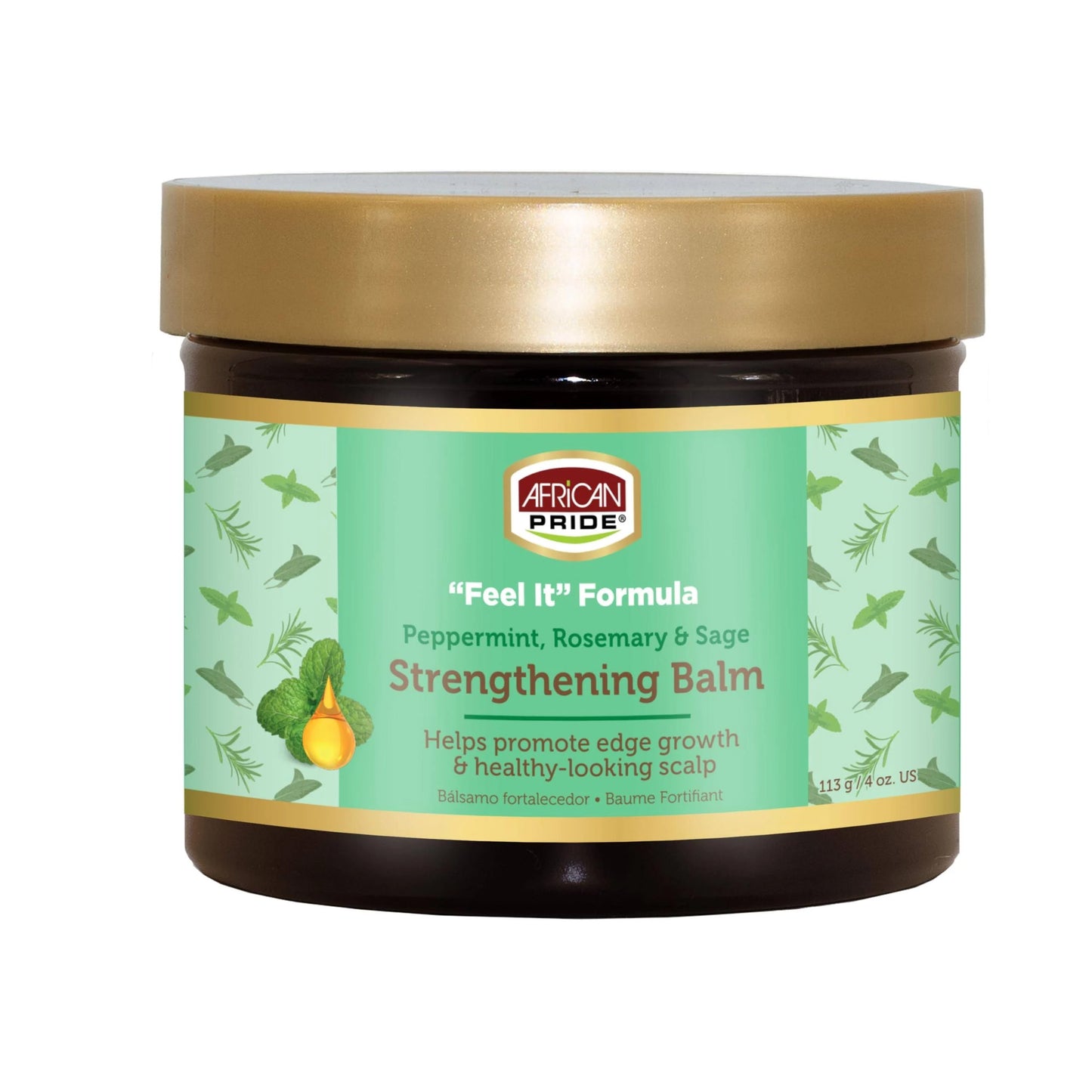 African Pride Feel It Formula Hair Strengthening Balm, Rosemary Sage, 4 Oz