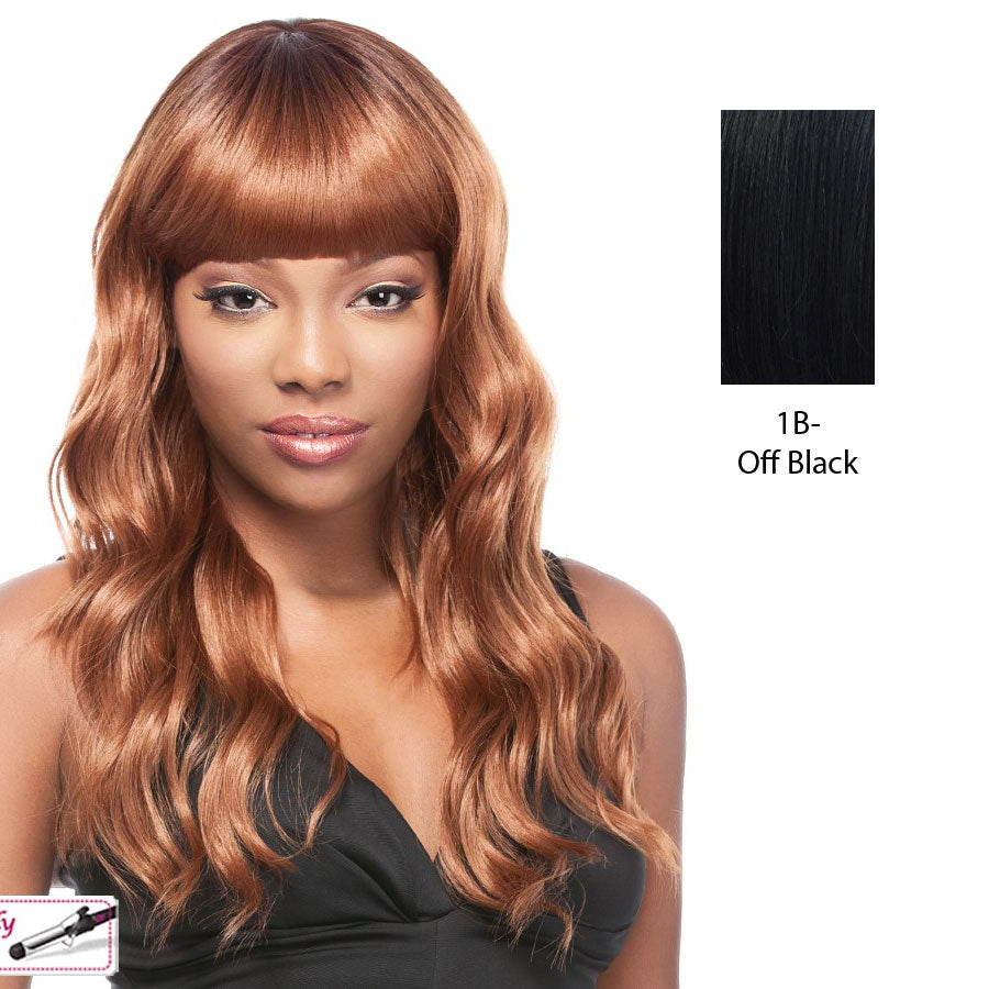 Synthetic Futura Friendly Lusciousl Addison Long Layered Wig,Off black