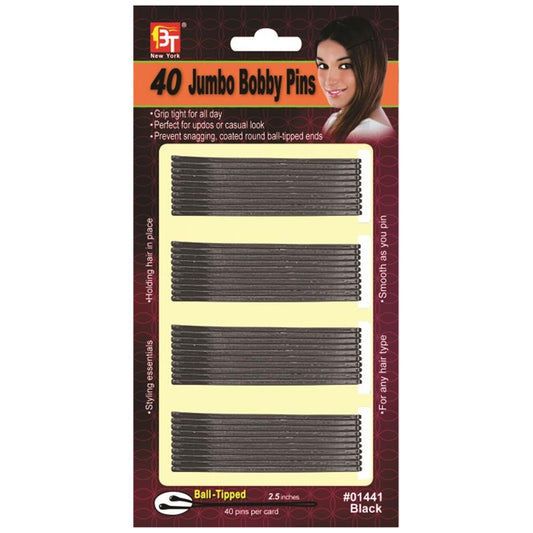 40 Jumbo Bobby Pins Black