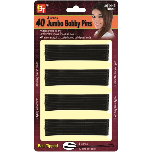 40 Jumbo Bobby Pins 3" Black