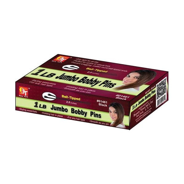 1 Lb Jumbo Bobby Pins Box 2.5" Black