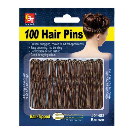 100 Hair Pins Ball Tip Bronze