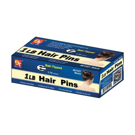 1Lb Hair Pins Ball Tip 1-3/4" Box Black