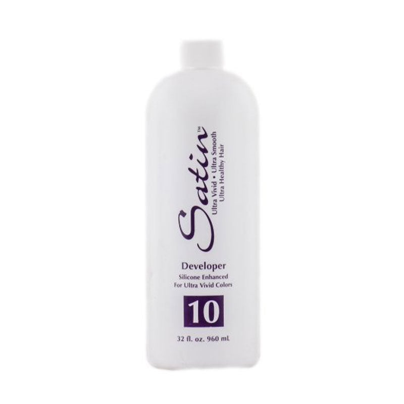 Satin Developer 10 Volume, Silicone Enhanced For Ultra Vivid Color 32 Oz.