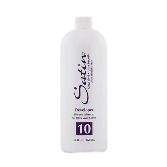 Satin Developer 10 Volume, Silicone Enhanced For Ultra Vivid Color 32 Oz.