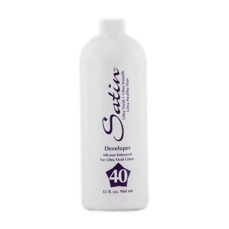 Satin Developer 40 Volume, Silicone Enhanced For Ultra Vivid Color 32 Oz.