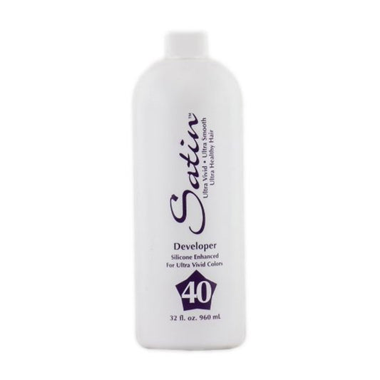 Satin Developer 40 Volume, Silicone Enhanced For Ultra Vivid Color 32 Oz.