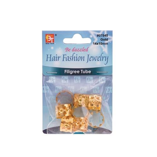 2-9Filigree Tube Gold Jumbo 14Mm X 10Mm 8Pcs