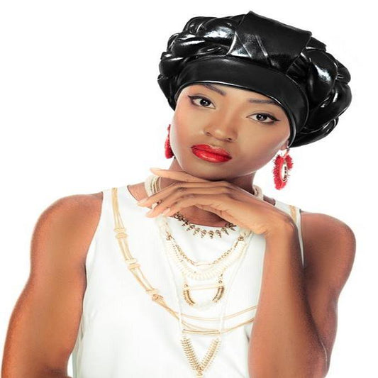 Satin Aso Oke Gele Headtie Black