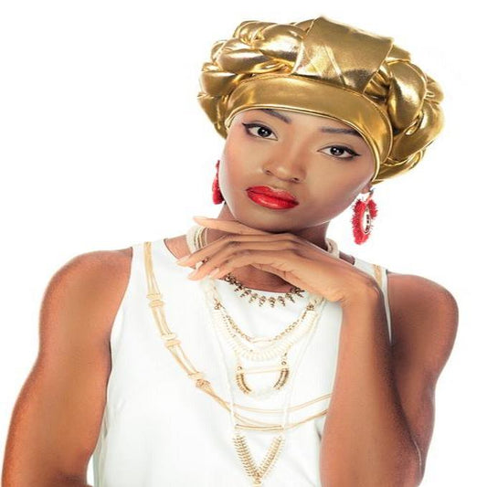 Satin Aso Oke Gele Headtie Gold