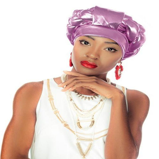 Satin Aso Oke Gele Headtie Pink