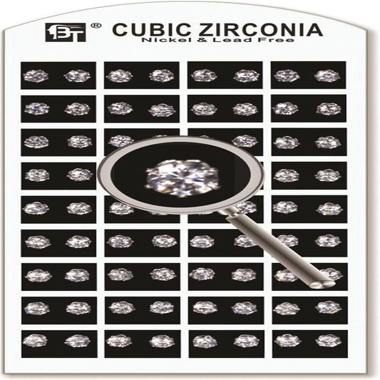 1Pack Cubic Zirconia White 6 Mm 36 Pairs Pair $0.70