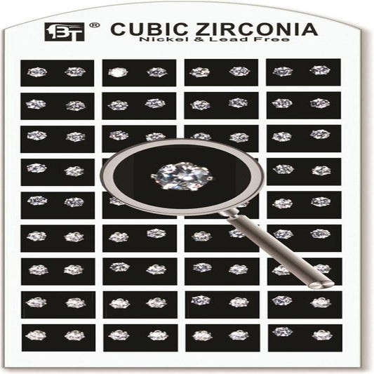 1Pack Cubic Zirconia White 4 Mm 36 Pairs Pair $0.50