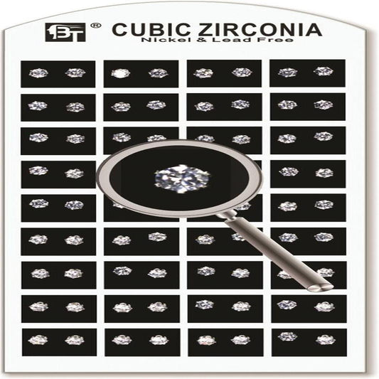 1Pack Cubic Zirconia White 3 Mm 36 Pairs Pair $0.45