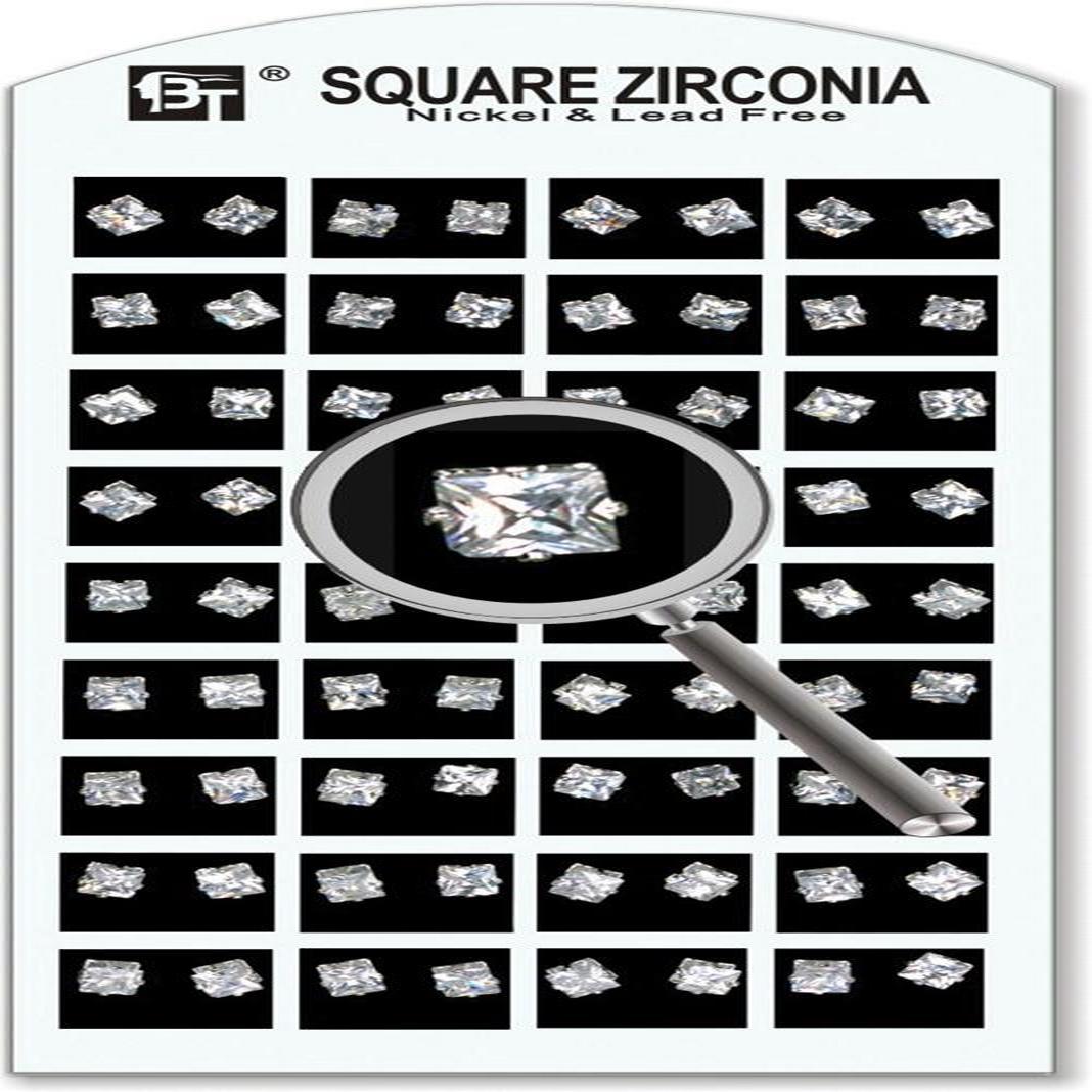 1Pack Square Zirconia White 5 X 5 Mm 36 Pairs Pair $0.70