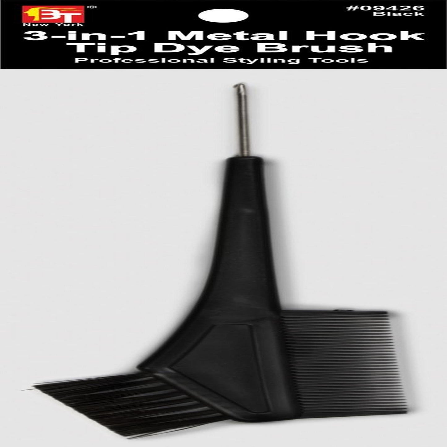 3-In-1 Metal Hook Tip Dye Brush Black