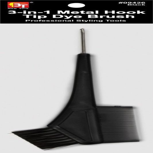 3-In-1 Metal Hook Tip Dye Brush Black