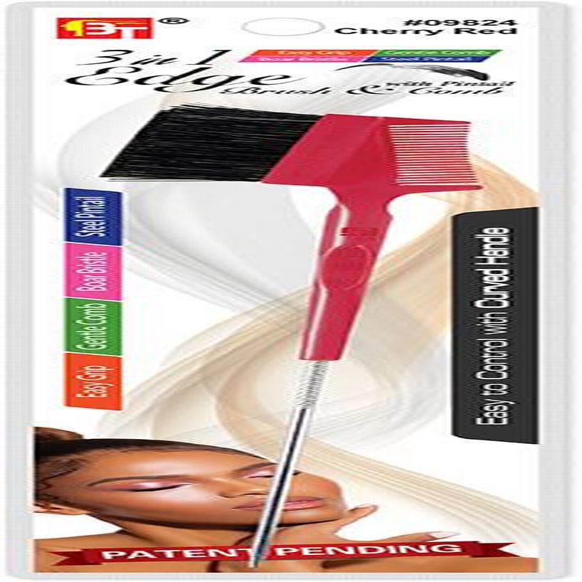 3 In 1 Edge Brush & Comb With Pintail Easy Grip Handle Cherry Red