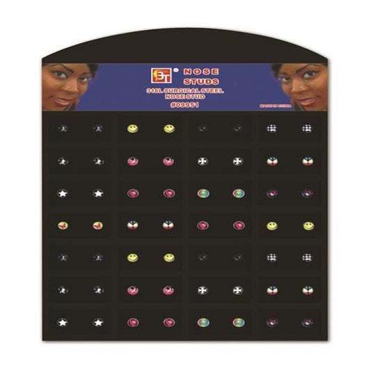 1Pack Nose Studs I Assorted Display 56 Pcs 316L Surgical Steel