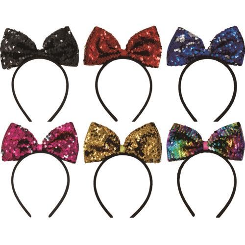 Sequin Big Bow Headband Assorted