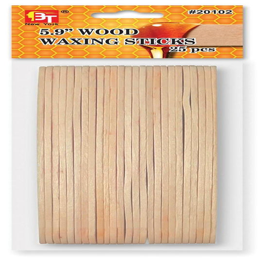 5.9" Wood Waxing Sticks 25 Pcs