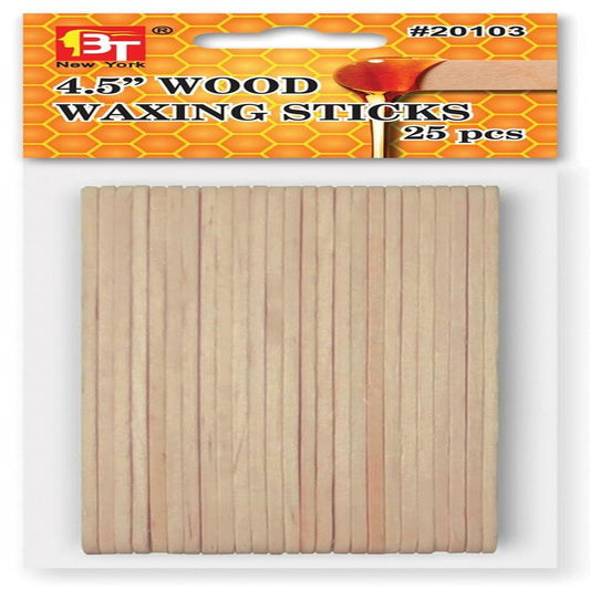 4.5" Wood Waxing Sticks 25 Pcs