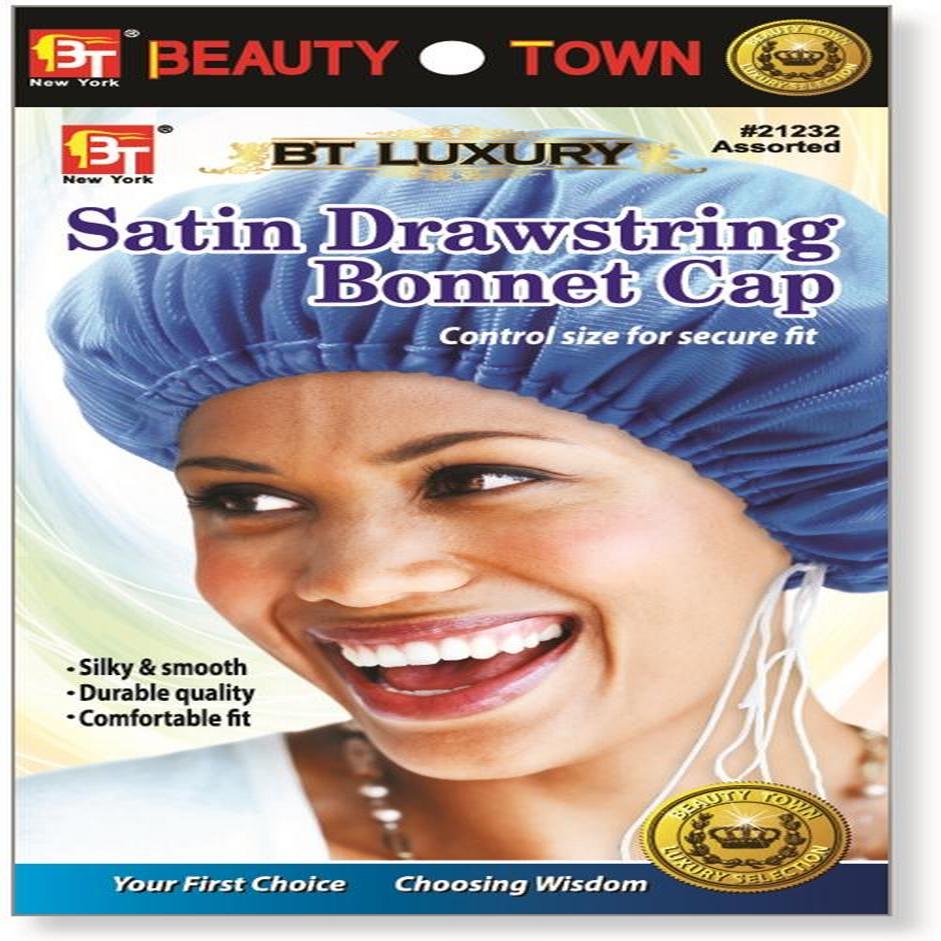 Satin Drawstring Bonnet Cap Assorted Color