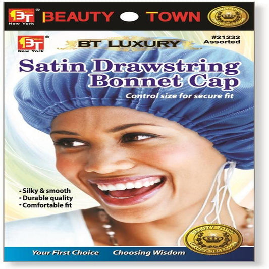 Satin Drawstring Bonnet Cap Assorted Color