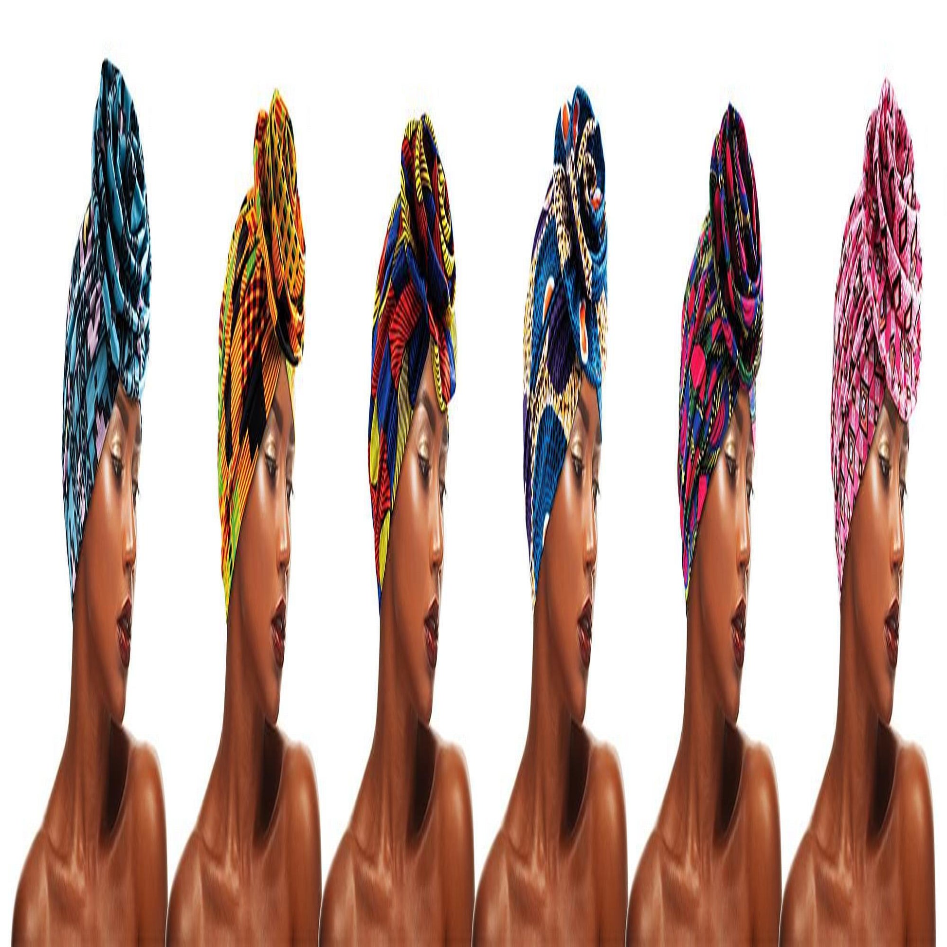 African Pattern Twist Head Wrap Bonnet Cap Assorted 1