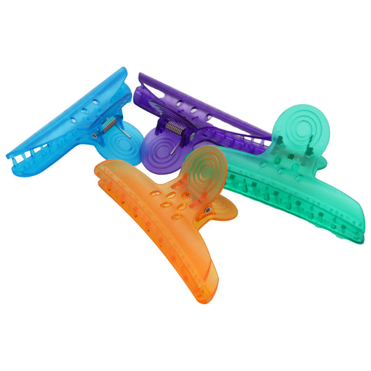 4" Annie Section Clips Transparent, Color Assorted, 4/PK