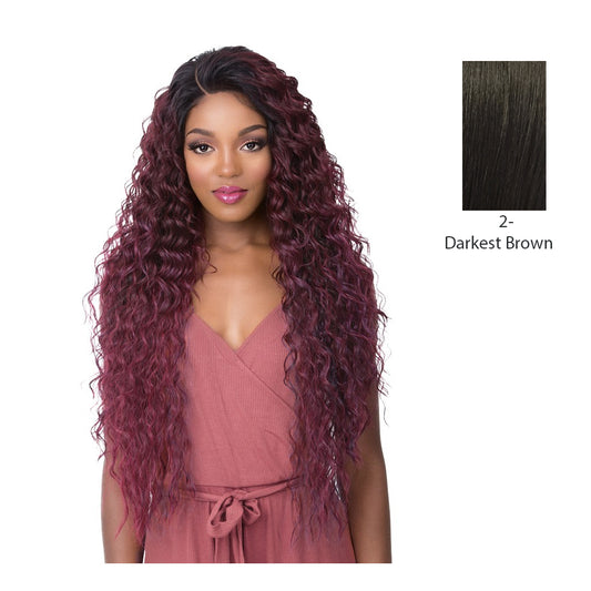 100 Percent Human Hair Blend Wig 360 Circular Frontal Lace Wig,Darkest Brown