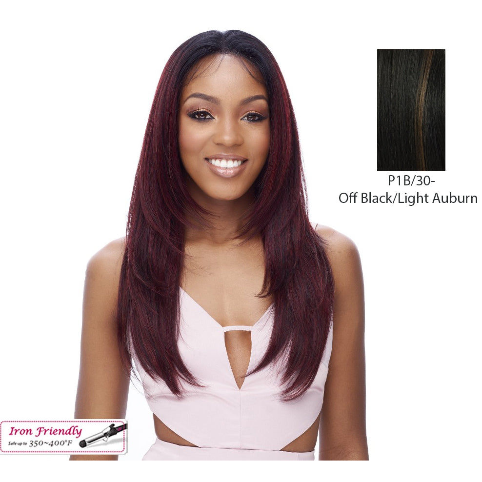360 All Around Soft Lace Endless Wig,Mix Off Black/Light Auburn