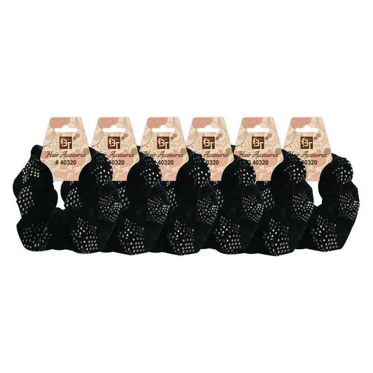 Scrunchie Hair Band With Stone Black