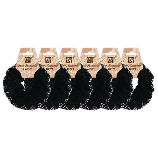 Scrunchie Hair Band With Stone Black