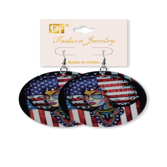 African Fashion Hook Earrings 60Mmx60Mm