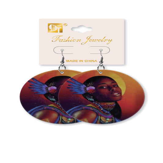 African Fashion Hook Earrings 60Mmx60Mm