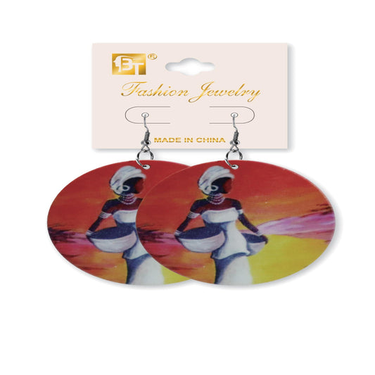 African Fashion Hook Earrings 60Mmx60Mm