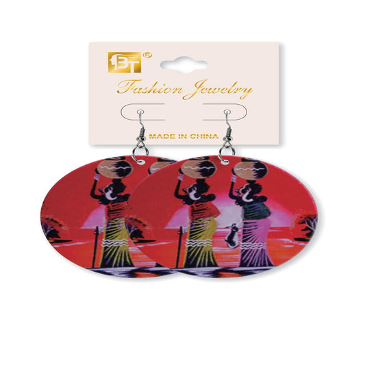 African Fashion Hook Earrings 60Mmx60Mm