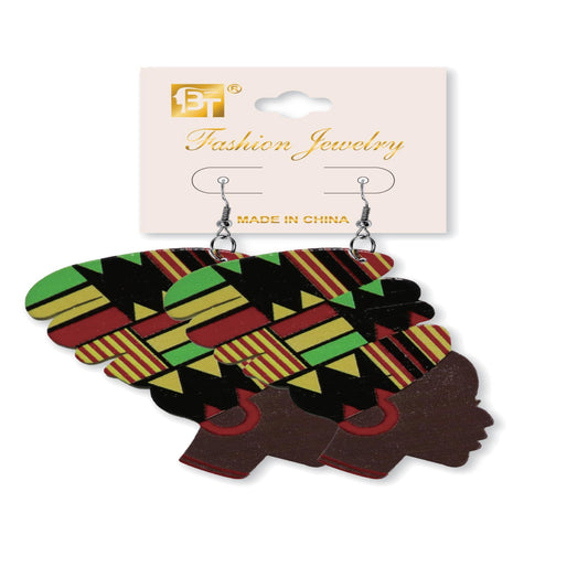 African Fashion Hook Earrings 70Mmx60Mm