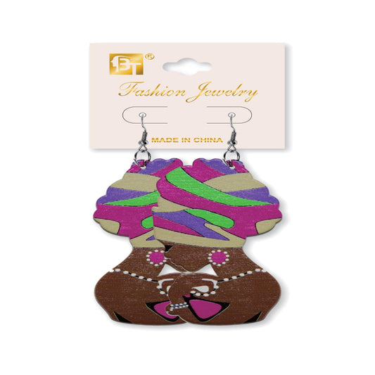African Fashion Hook Earrings 80Mmx40Mm