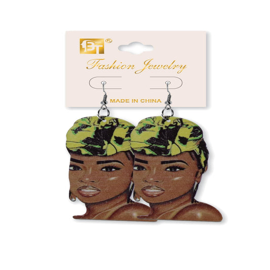 African Fashion Hook Earrings 70Mmx50Mm