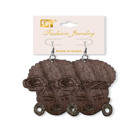 African Fashion Hook Earrings 70Mmx50Mm