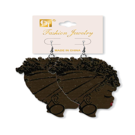 African Fashion Hook Earrings 80Mmx60Mm
