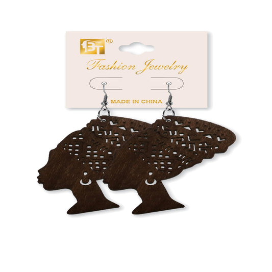 African Fashion Hook Earrings 65Mmx55Mm