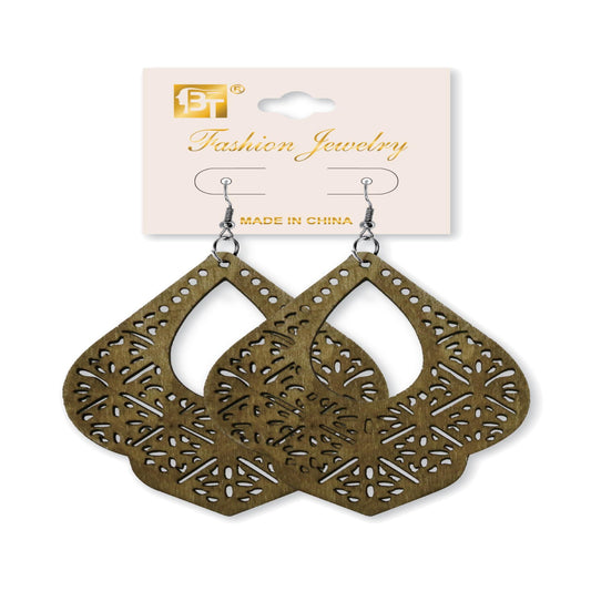 African Fashion Hook Earrings 80Mmx60Mm